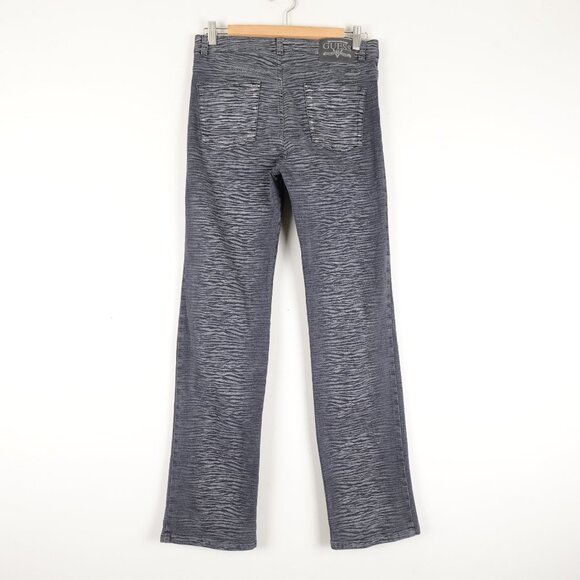 Vintage 90s Guess Tiger Stripe Jeans Women's 30x32 Straight Leg Stretch - Picture 2 of 9